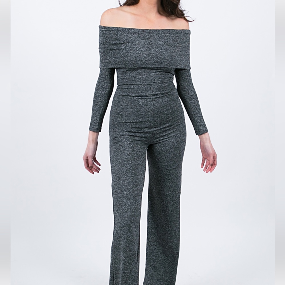 Brand New- Piper Foldover Jumpsuit - Dark Gray